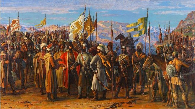 отряды аварцев перед битвой с непобедимым иранским полководцем Надир-шахом 1741 г.