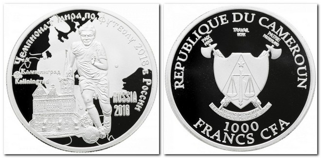 памятная монета Банка Республики Камерун номиналом 1000 франков (2018)